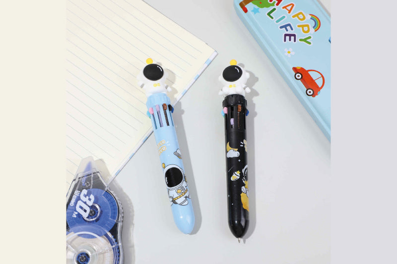 Astronaut Style 10 Colour Ballpoint Pen - Multi Colour Pen for Bullet Journal
