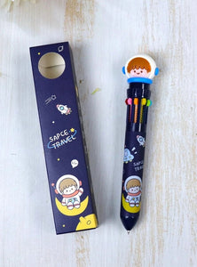 Astronaut Style 10 Colour Ballpoint Pen - Multi Colour Pen for Bullet Journal