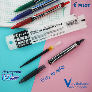 Pilot Hi-Tecpoint V7 RT Liquid Ink Rollerball pen 3pcs pack