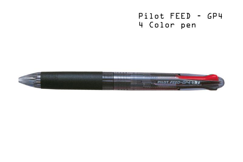 Pilot Feed - GP4 - 4 Colour Ballpoint pen - Fine tip - BDpens