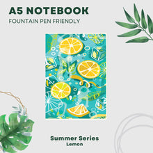 Load image into Gallery viewer, Premium A5 Notebook for Fountain Pens - 100gsm Paper - Summer Series - Lemon