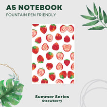 Load image into Gallery viewer, Premium A5 Notebook for Fountain Pens - 100gsm Paper - Summer Series - Strawberry